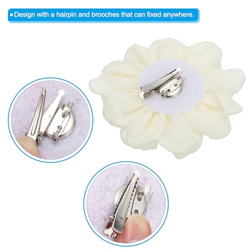 Image of PATIKIL Rose Flower Hair Clips, Fabric Brooch Pins for Women Wedding Party Dance Dress Clothes Accessories Valentine's Day Gifts