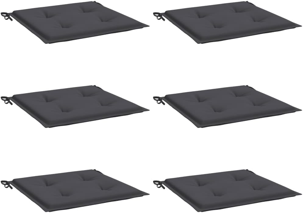 vidaXL 6 Piece Garden Chair Cushions Gray 15.7x15.7x1.5 in Oxford Fabric Indoor Outdoor Cushion Patio Sofa Seat Pad Square