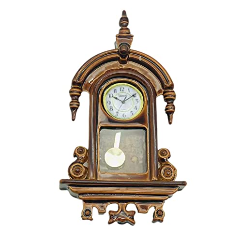 【Materiale】: orologio romano modello in miniatura per casa delle bambole realizzato in materiale metallico, resistente.