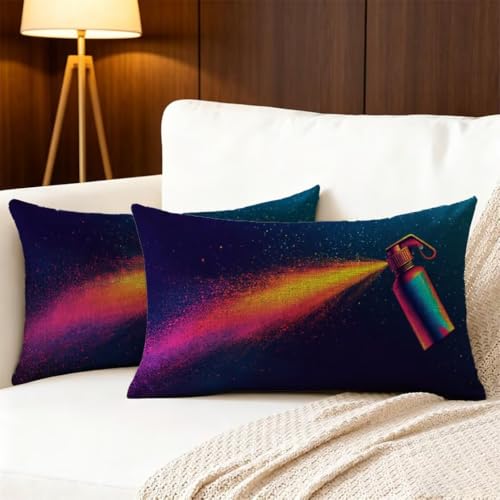 Housse de coussin extérieur imperméable 40x80cm lot de 2 imprimé double face