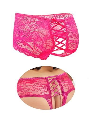 ohyeahlady Culotte Tanga Ouvert à l'entrejambe Femme Grande Taille String Fendu Dentelle Chic Hot String sans Couture Invisible Coton Culotte Personnalisée...