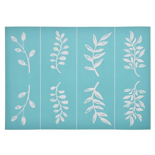 MANGOUSONG Screen Printing Kit,29.7x21cm Leaves Silk Screen Stencils Reusable Silkscreen Print Kit for Printing Handbag Decoration Template ?Seal Tool