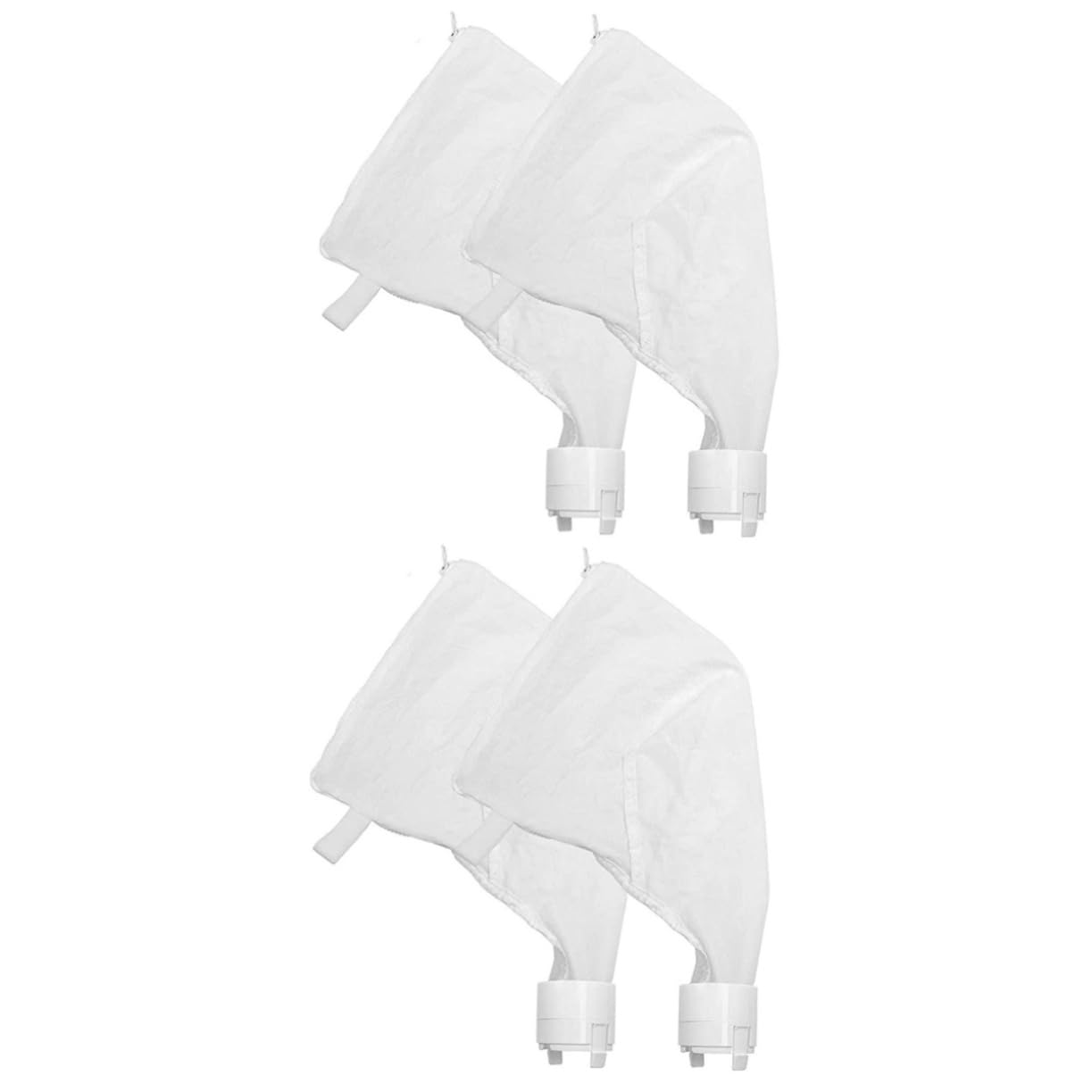 GANAZONO 4 pcs Swimming Pool Clean Bag Pool Vacuum Pool Sweepers for inground Swimming Pools Pool Filter Zipper Replacement Bag for 360 Pool Skimmer Socks Savers Robot White Splitter abs