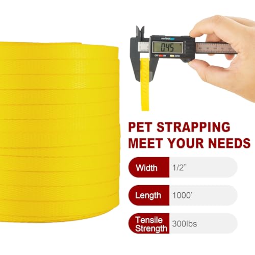 Gresdent PPSTRAP-300M-YL Heavy Duty Packaging 1/2 Inch X 1000’ Polypropylene (Pp) Strapping thumb #2