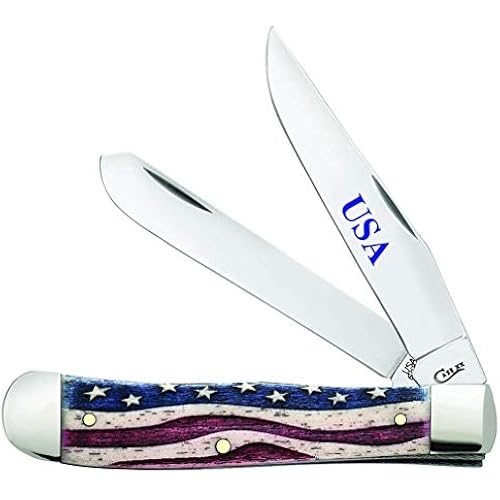Case WR XX Pocket Knife Patriotic Smooth Natural Bone Trapper Item #64132 - (6254 SS) - Length Closed: 4 1/8 Inches