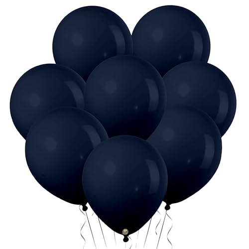 Image of AFTERLOON Natural Rubber Latex Mini Balloons 50 pcs Midnight Blue 5 Inch, Plastic-Free Alternative Matte Color Durable Thickened Extra Strong Helium Float, Baby Shower Garland Arch Wedding Decor