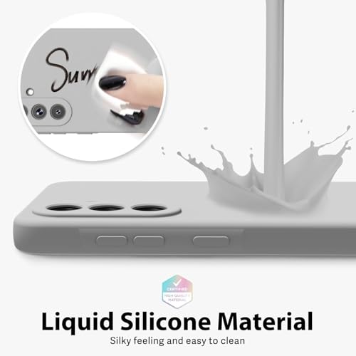 Image of DIZORO Microfiber Candy Case for Samsung A36 5G Smooth Touch Cushion Liquid Soft Silicone Gel Rubber Phone Cases Non-Slip Full Body Protective Shockproof Back Cover (Titanium)