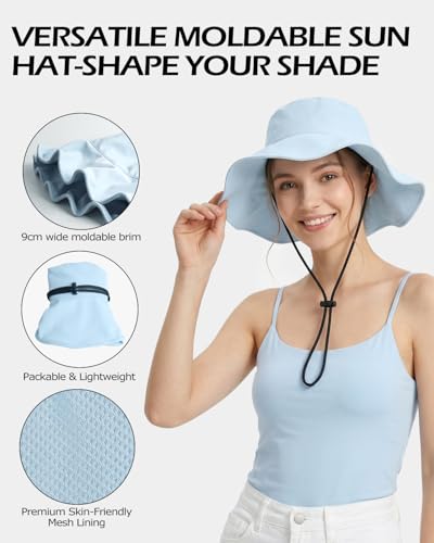 Image of Zylioo XXL Cooling Sun Hat for Big Heads, Wide Brim Summer Hat | Roomy Outdoor Fit-Extra crown space and a flexible rim give fuller head shapes easy coverage during long warm days.