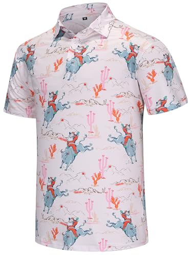 Polo de golf de Navidad para hombre, de manga corta, divertidas camisas de golf de Navidad, camisas de Papá Noel para hombre, Navidad 001, Large