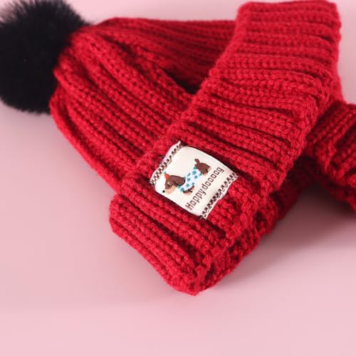 Conjunto de Sombrero y Bufanda para Perro Tejido miniatura 4