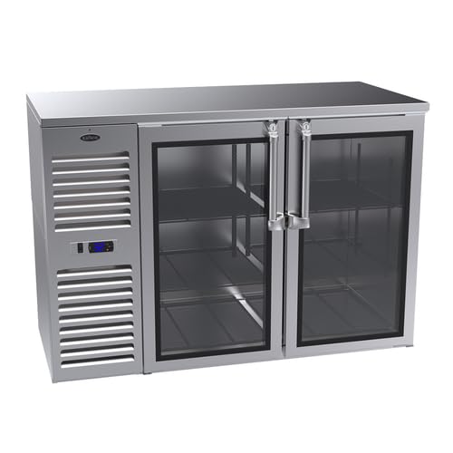FSE NS52 Narrow Door Refrigerated Back Bar Storage Cabinet, Two-Section, 52"W x 24"D, Side Mounted self-contained Refrigeration, 30°F to 40°F Temperature Range, (2) hinged Doors with Locks