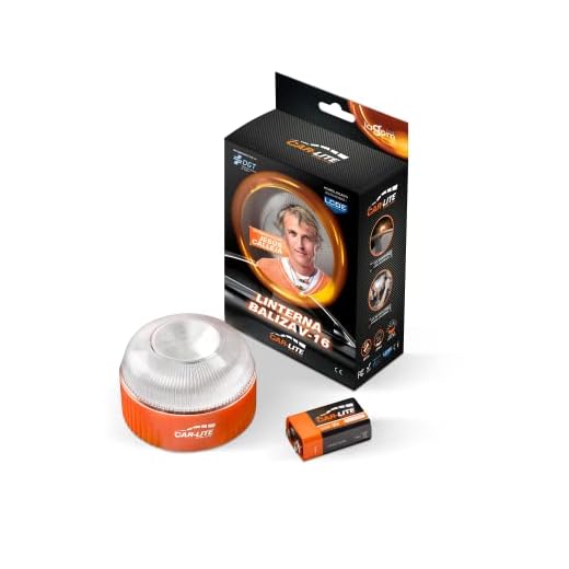CAR-LITE Luz de Emergencia para Coche Homologada DGT V16 Feel Lagom, Help-Flash, Baliza de Preseñalización, Moto, Todo Tipo de Vehículos, 84mm x 60mm, Reflectante