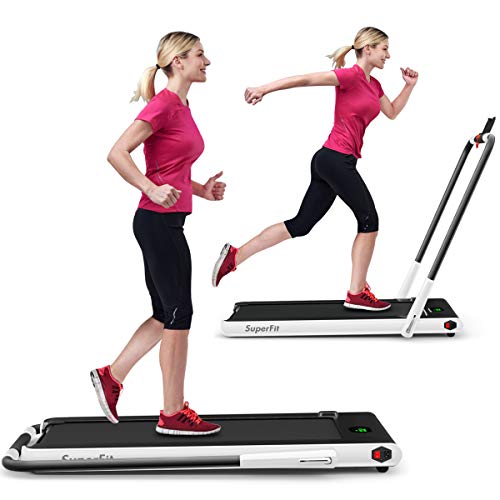 GYMAX Under Desk Walking Treadmill with Adjustable Speed and Easy Storage