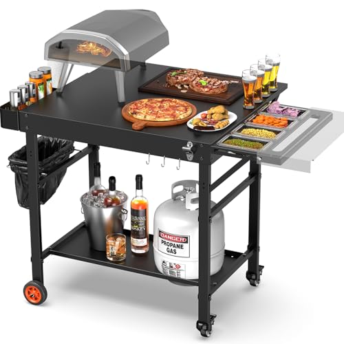 AOKEMAi Grill Table for Ooni Pizza Oven Accessories, Ninja Pizza Oven Table