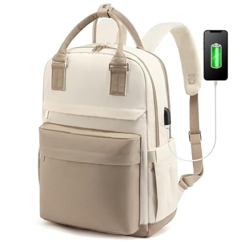 Image of MOCA Women's Minimal Laptop Backpack | Stylish Office & Travel Bag with USB Charging Port | Lightweight, Multi-Pocket, Fits 15.6 inch Laptop