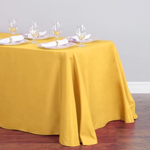 Nappe LinenTablecloth Doré 228x335 cm pour Table Rectangle Grand Format - 3
