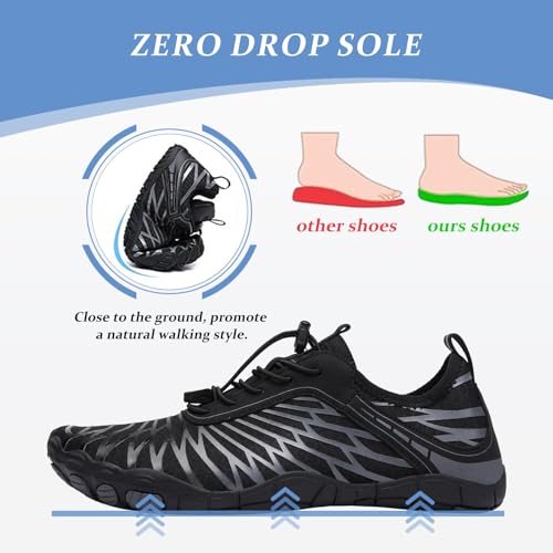 Image of Barefoot Shoes for Women & Men, Grounded Walking Hiking Barefoot Shoes, Wide Toe Box Non-Slip Water Athletic Footwear, Comfortable Vitality Barefoot Footwear, Trail Running Sneakers Unisex