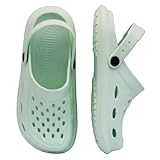 ShuYo Classic Unisex Adult Garden Clogs, Slip On Mules Sandals, Classic Slippers, Outside Home Casual Wear, Non-Slip Air Cushion Thick Bottom Sliders Shoes (Mint Green, Size 8, Medium)