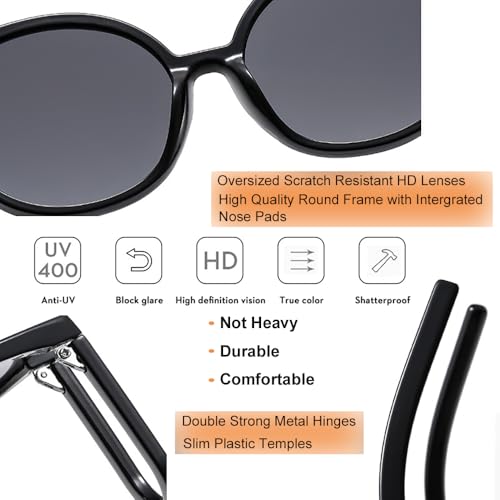 Trendy Oversized Sunglasses For Women Men Vintage Large Round Frame Sun Glasses Fashion Designer Eyeglasses3