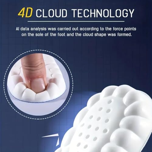 Image of Steppers Insoles for Men & Women,4D Cloud Massage Memory Foam Insoles with Arch Support for All-Day Comfort (Large Men's 9.5-11 Women 11-12.5)