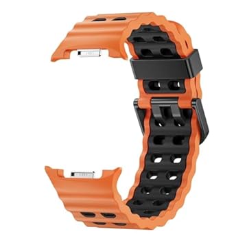 Pulseira Ondas Sport LTimports compativel com Galaxy Watch 8 Classic 46mm, Galaxy Watch 8 44mm e Galaxy Watch8 40mm (LT-Laranja)