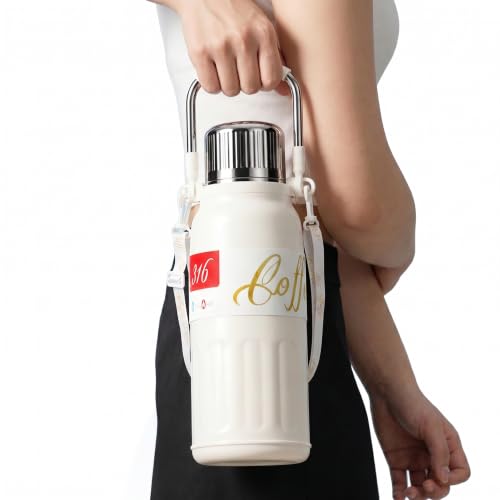 ZOYEPIN Advanced 316 Stainless Steel Vacuum Double Wall Insulated Beach Thermal Jug Portable Outdoor(Moonlight-White-15,M)