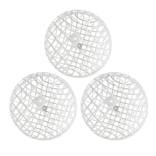 3 x Cage à poules détachable en forme de balle, boule roulante blanche creuse pour poules, cage mobile et résistante aux intempéries pour poules et petits animaux, convient pour la ferme (Blanc 40 cm)