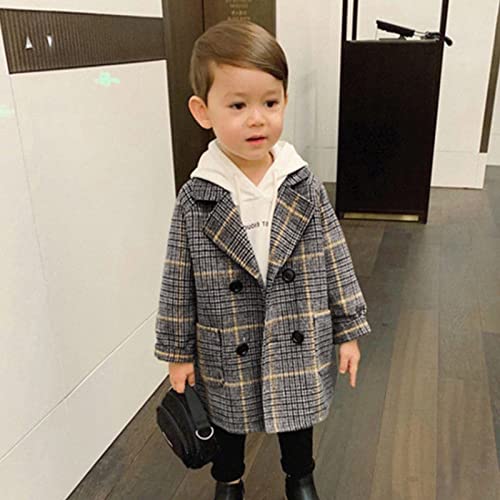 Trench Coat for Kids Boy Girls Wool Blend Overcoat Winter Dress Peacoat Double Breasted Coat Fall & Spring Outfits2