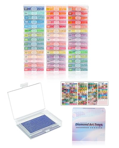 YBUTVY Diamond Art Trays with Lids 45PCS Diamond Painting Trays with Lids Diamond Art Storage Gift Box Diamond Painting Accessories for Diamond Art Beads