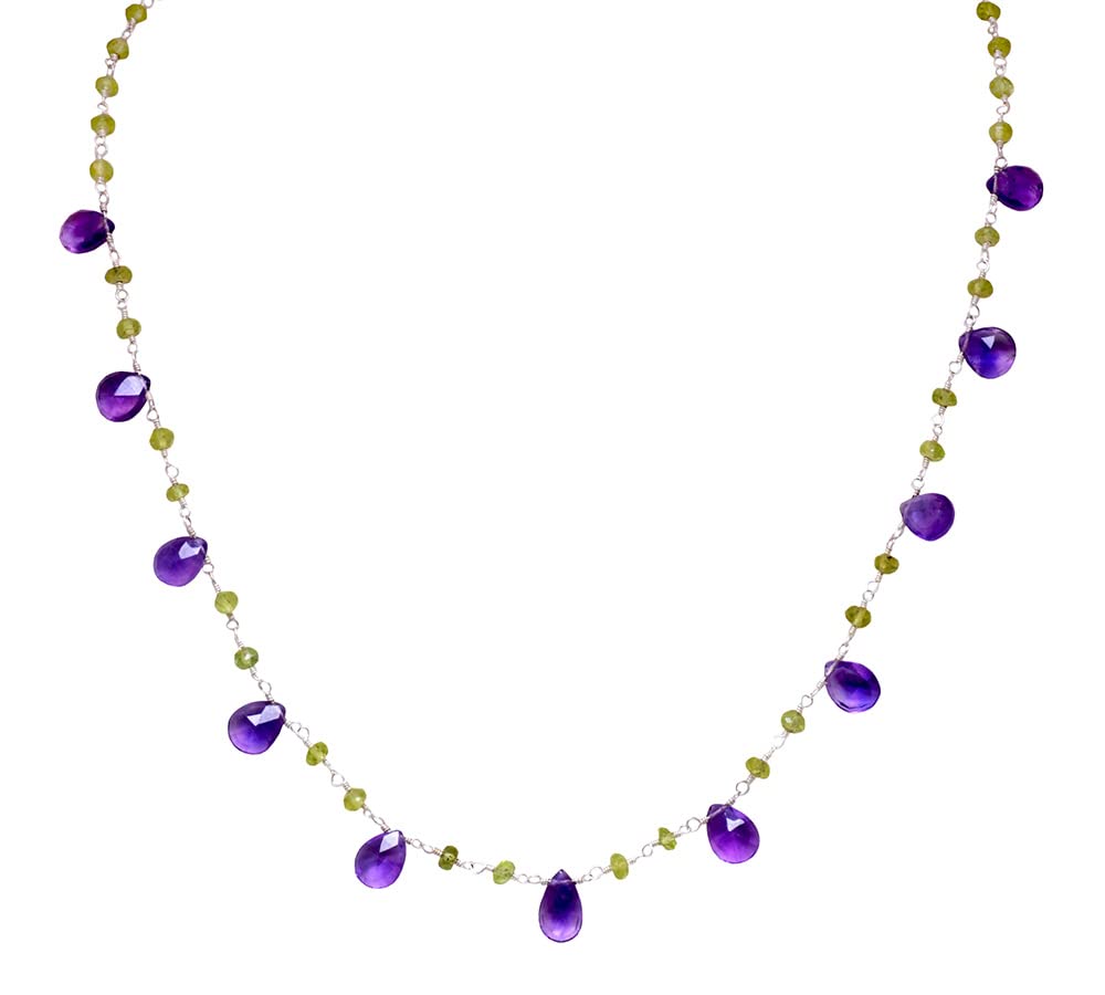 GEHNA JAIPUR Amethyst & Peridot Gemstone Bead Chain In.925 Sterling Silver Cs-1205 (Purple) (B09YXDGBTD) Amazon Price History, Amazon Price Tracker