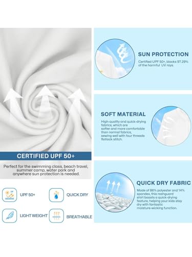 BesserBay Girls UPF 50+ Zip Up Long Sleeve Ruched Side Adjustable Drawstring Thumb Holes Swim Shirt 4-14 Years3