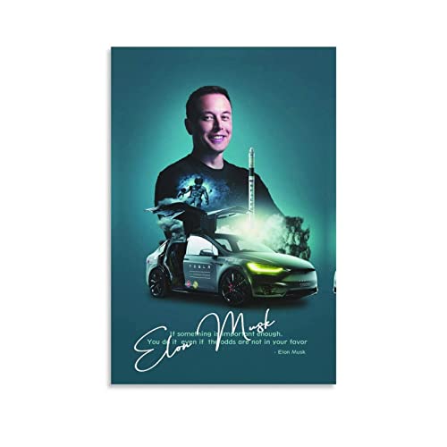 Toile Elon Musk 50x70cm sans cadre poster mural pour décoration de salon et chambre