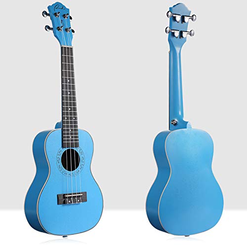 Concert Ukulele Ranch 23 Inch Professional Wooden Ukelele Instrument With Free Online 12 Lessons And Gig Bag - Small Hawaiian Guitar - Sky Blue #TOP1