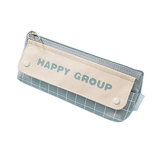 ポーチ 筆箱 ペンケース 帆布 大容量 文房具 収納ボックス 鉛筆 ケース ボールペン 筆入れ 人気 ツールペンケース 小物入れ 子供 小学生 中学生 高校生 プレゼント (ブルー)