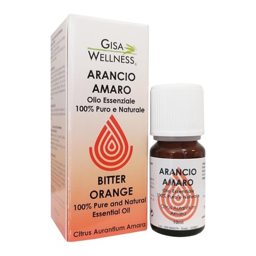 Gisa Wellness - NARANJA AMARGA - Aceite esencial convencional - 100% puro y natural - [10 ml] - Ideal para aromaterapia y cuidado personal - Difusión ambiental - Fabricado en Italia