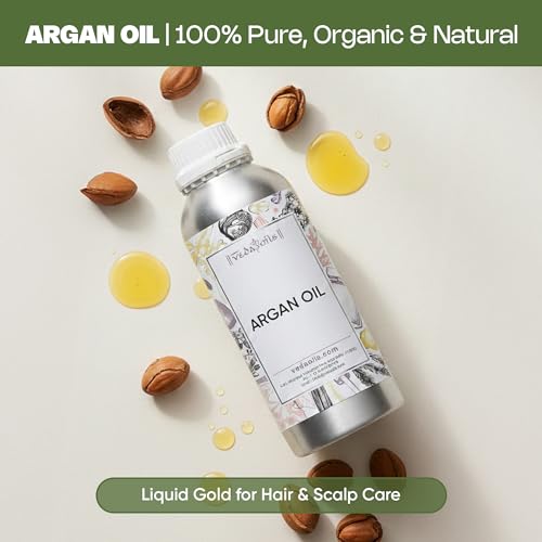 Image of VedaOils Argan Hair Oil 100ml | 100% Pure & Cold Pressed | Natural Argan Oil for Hair, Skin & Face Care