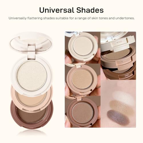 Image of Multibrite Blush Highlighter & Contour Palette 3 in 1 Makeup Powder Set Compact Powder Blush Highlighter Silky Smooth Face Blush Cheek Tint, Moisturizing Luminizer for Women (M03 (01 Light Brown))