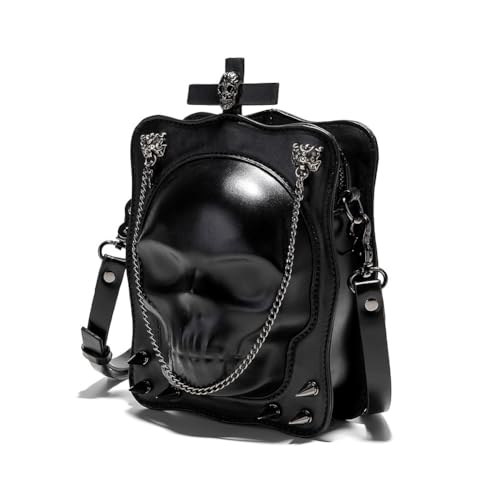 Sac à bandoulière gothique chauve-souris avec ailes ajustables et grand rangement noir