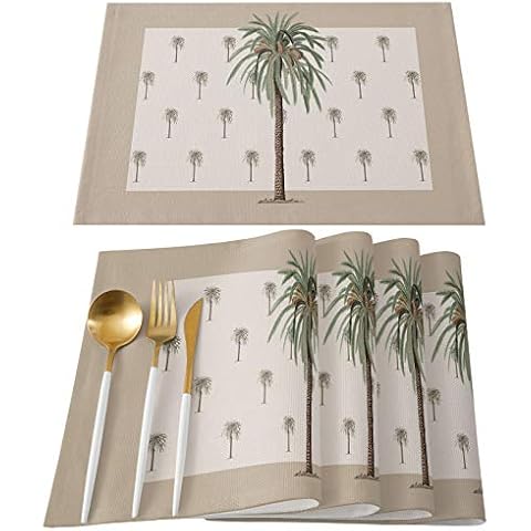 EZON-CH Set of 6 Cotton Linen Placemats Cover