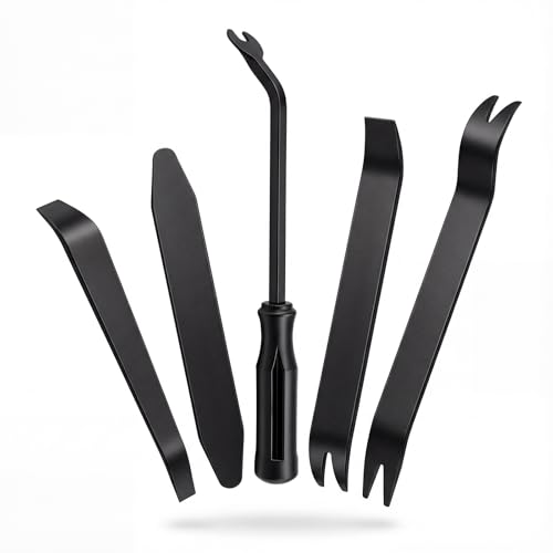 RJTCXJS 5 Pcs Car Trim Removal Tool Kit Plastic Pry Tool Car Panel Removal Tools Kit Stereo Removals for Door Audio Radio Dashboard Automotive Tools