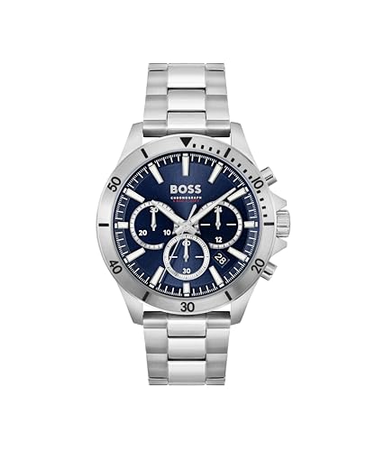 BOSS Chronograph Quartz Watch for Men TROPER Collection with Silver Stainless Steel Bracelet - 1514069