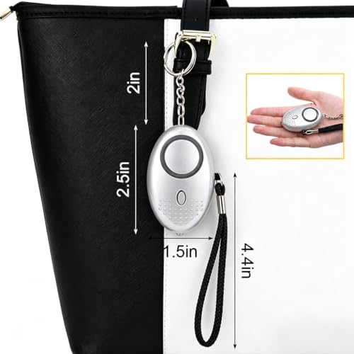Image of ZIBUYU Safety Alarm Keychain, 1 Pack, 130dB Siren, LED Light