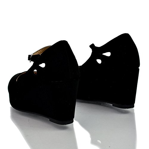 SODA Girl's Closed Toe Mary Jane Platform Wedge Sandal3