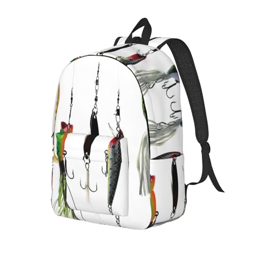 Sac à dos d'infirmière imprimé appâts de pêche avec compartiment ordinateur portable - 2