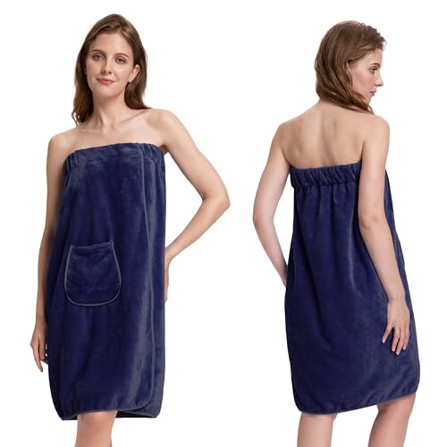 Image of PJGGZ Towel Wrap for Women, Three Adjust Clasps Closure Bath Wraps After Shower Spa Sauna Bathrobe(Available in Plus Size)