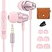 Bulees Écouteurs pour Enfants Filles, Écouteurs Intra-Auriculaires Souples câblés avec Micro et Contrôle du Volume, Petits Écouteurs Mignons pour iPhone 6/6s, Smartphones Android, MP3 (Rose)