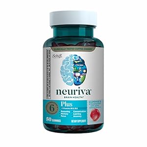 NEURIVA Plus Brain Supplement For Memory, Focus & Concentration + Cognative Function with Vitamins B6 & B12 and…