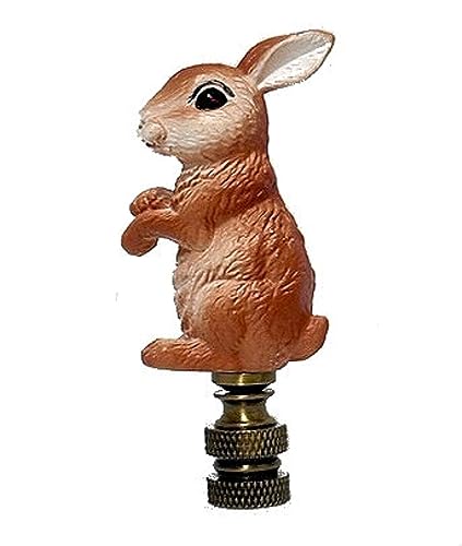 Image of RABBIT LAMP SHADE FINIAL (ANTIQUE BRASS BASE) #102
