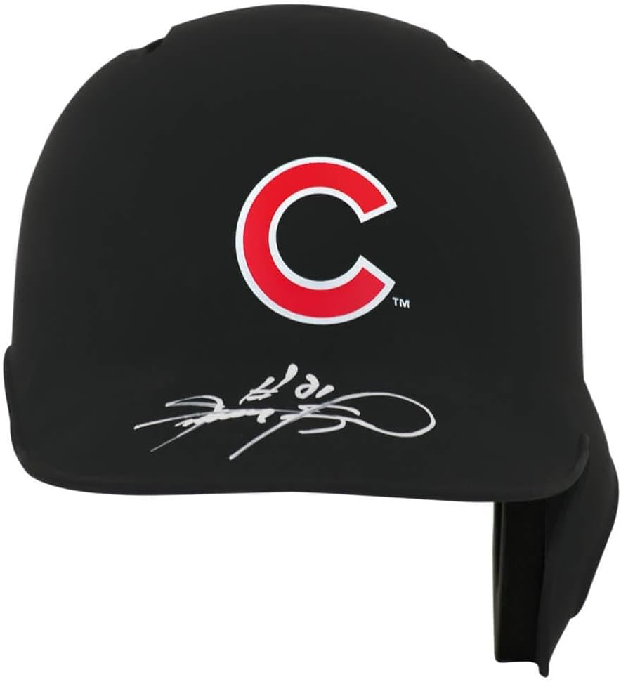 Sammy Sosa Signed Chicago Cubs Rawlings Matte Mini Baseball Batting Helmet - Autographed MLB Helmets