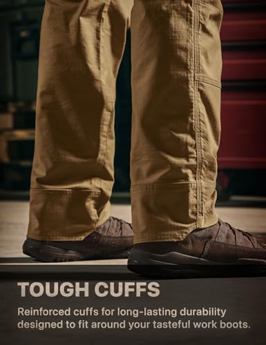 Image of CQR Men's Quick Dry Work Pants, Water Resistant Outdoor Tactical Pants, Lightweight Stretch Cargo Hiking Pants